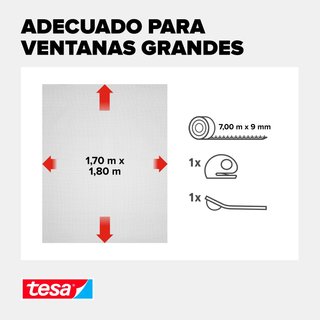 Tesa mosquitera autoadhesiva ventana gris