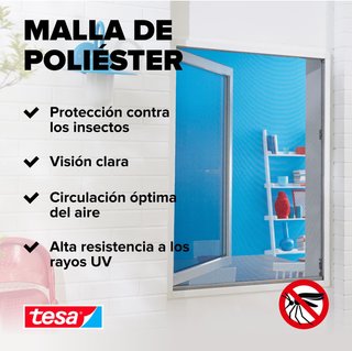 Tesa mosquitera autoadhesiva ventana gris
