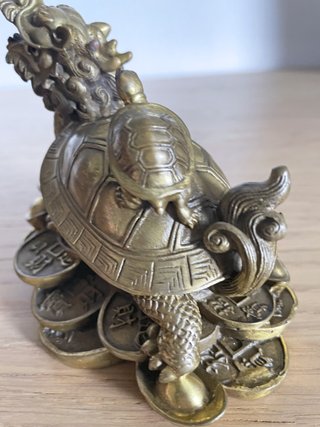 Statuetta Feng Shui Tartaruga Drago Portafortuna