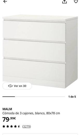 Cajonera Ikea Malm Beige