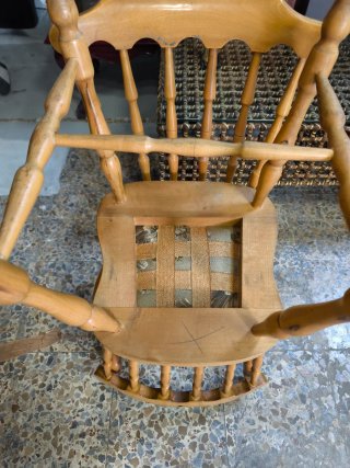 Pareja Sillas Vintage Madera Tapizadas