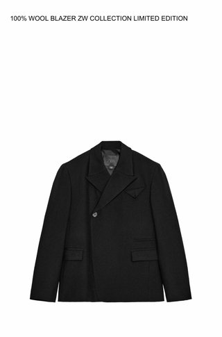 Americana Zara Lana Talla XS/S Negra