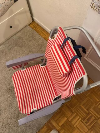 Silla de Playa Plegable Rayas Rojas y Blancas