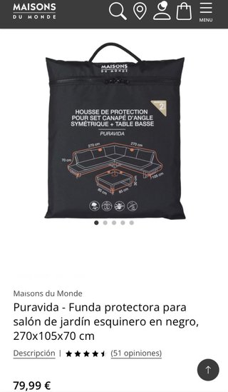 Funda protectora para salón de jardín