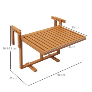 Tavolo pieghevole da balcone in legno