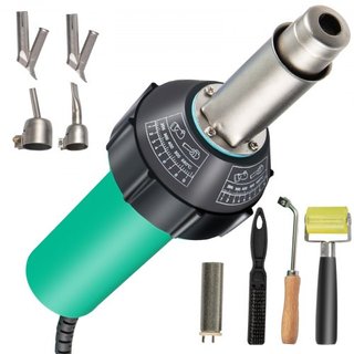 Soldador de Tejas, 8 Piezas Pistola de Soldadura PVC, Soldador de Plástico de Aire Caliente de 1600W, Pistola de Calor PVC 220V, Kit de Soldador de Plástico con Núcleo de Calentamiento de Mica, Re...