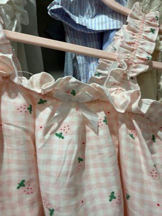 Pijama corto fresa cuadros rosa