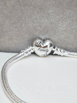 Pulsera Pandora Corazón 19cm Plata S925