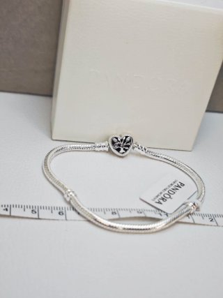 Pulsera Pandora Corazón 19cm Plata S925