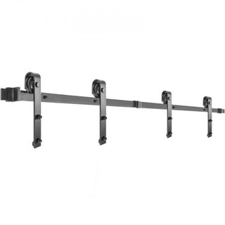 Kit de Hardware para Puerta de Granero Deslizante, Kit de Puerta de 11FT, Kit de Hardware para Puerta de Granero Doble con Capacidad de Carga de 330LBS, Pista de Puerta de Granero de Acero al Carb...