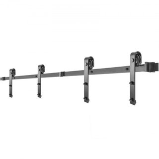 Kit de Hardware para Puerta de Granero Deslizante, Kit de Puerta de 11FT, Kit de Hardware para Puerta de Granero Doble con Capacidad de Carga de 330LBS, Pista de Puerta de Granero de Acero al Carb...