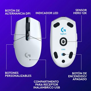 Logitech ratón gaming inalámbrico ligero