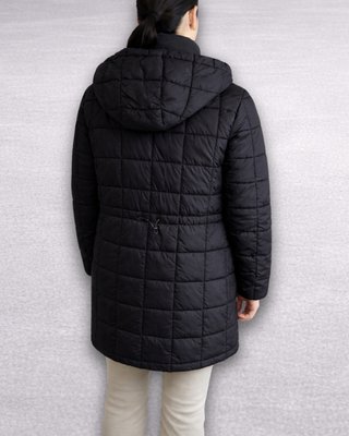 Parka Zara mujer negra acolchada ligera talla S