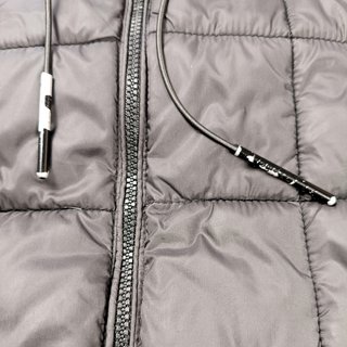 Parka Zara mujer negra acolchada ligera talla S