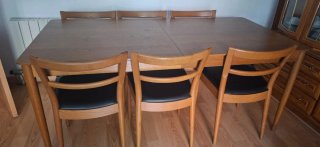 Mesa comedor extensible madera