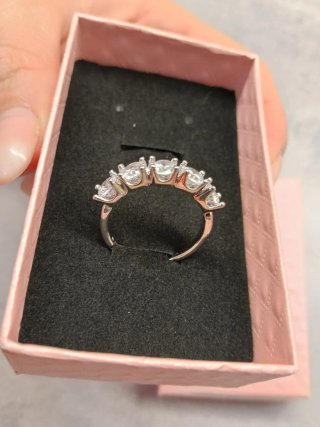 Semiveretta Moissanite Argento