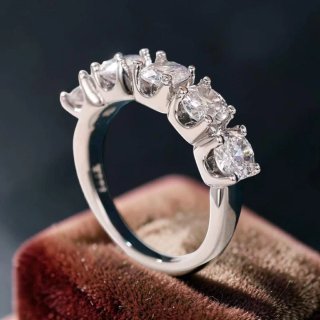 Semiveretta Moissanite Argento