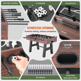 Mesa de Futbolín, Mesa de Futbolín de Tamaño Estándar de 55 pulgadas, Mesa de Futbolín de Tamaño Completo para el Hogar, la Familia y la Sala de Juegos, Fútbol con Juego de Mesa de Futbolín, Inclu...