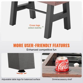 Mesa de Futbolín, Mesa de Futbolín de Tamaño Estándar de 55 pulgadas, Mesa de Futbolín de Tamaño Completo para el Hogar, la Familia y la Sala de Juegos, Fútbol con Juego de Mesa de Futbolín, Inclu...