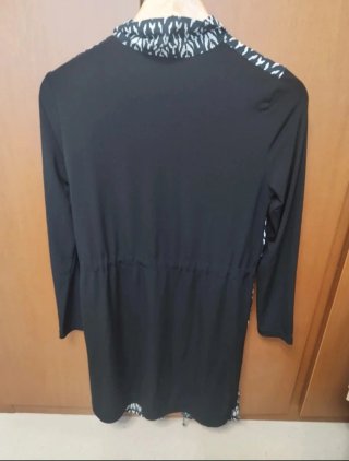 Vestido Cortefiel Blanco y Negro Talla S