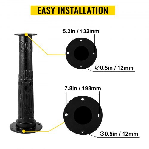 Antique Hand Water Pump Stand Pitcher Pump Stand Cast Iron Well Pump Stand with Pre-set 13 mm(0.5") Holes for Easy Installation Old Fashion Pitcher Hand Pump Stand for Home Yard Pond Garden Outdoo...