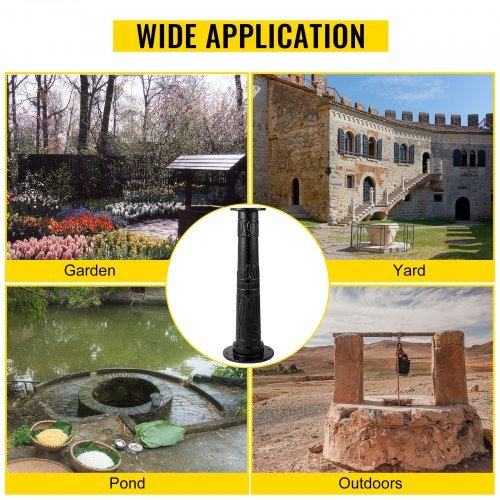 Antique Hand Water Pump Stand Pitcher Pump Stand Cast Iron Well Pump Stand with Pre-set 13 mm(0.5") Holes for Easy Installation Old Fashion Pitcher Hand Pump Stand for Home Yard Pond Garden Outdoo...