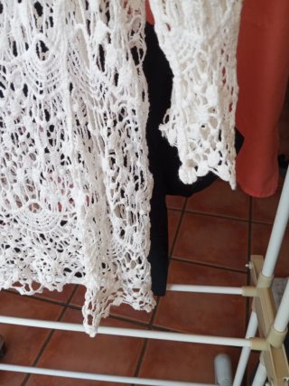 Top ganchillo mujer blanco talla única