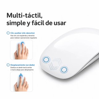 Ratón Táctil Bluetooth Recargable Blanco