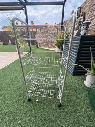Carrito auxiliar 4 estantes, con ruedas