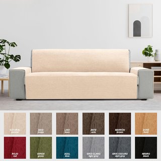 Protector chaise longue chenilla beige suave
