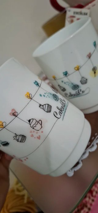 2 Tazze colazione in porcellana