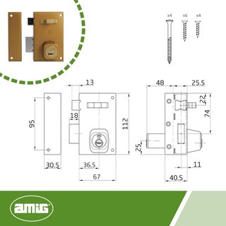 Amig cerradura sobreponer puertas madera seguridad