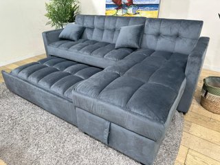Sofá cama gris 210cm + cojines