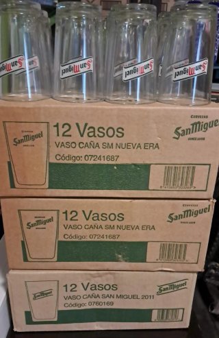 4 Cajas Vasos Caña San Miguel