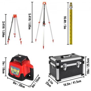 Kit de Nivel Láser Rotativo Verde con Trípode Ajustable y Personal de 5M, Rango de 500M, Escaneo Rotativo de 360 Grados, Sistema de Nivelación Automática, para Proyectos de Construcción