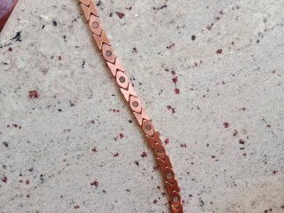 Pulseras imnatadas Corazón y Brillantes cobre