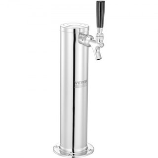Kit de Torre de Kegerator, Kit de Conversión de Cerveza de Un Solo Grifo, Dispensador de Torre de Cerveza de Acero Inoxidable con Regulador de Doble Medidor W21.8 y Acoplador de Barril del Sistema...