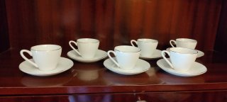 Juego 6 Tazas Porcelana China Vigo Hojas Verdes