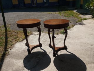 Coppia tavolini vintage legno pregiato