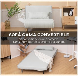 Sofá Cama Individual HOMCOM Beige