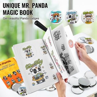 Máquina de Hacer Botones, Kit de Prensa de Insignias de 32 mm (1.25 pulgadas), Regalos DIY para Niños, Suministros para Hacer Botones con 500 piezas de Piezas de Botón, Cortador Circular y Libro M...