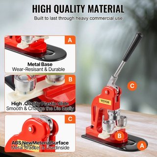 Máquina de Hacer Botones, Kit de Prensa de Insignias de 32 mm (1.25 pulgadas), Regalos DIY para Niños, Suministros para Hacer Botones con 500 piezas de Piezas de Botón, Cortador Circular y Libro M...