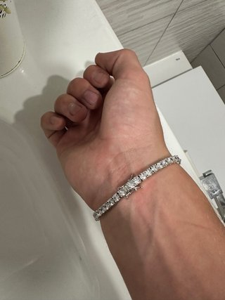 Pulsera tenis diamantes imitación color plata