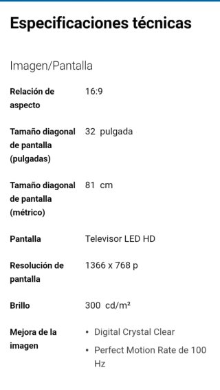 Televisor HD Philips 32" Negro