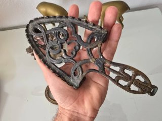 Lote Antigüedades Latón Ciervos y Candelabro
