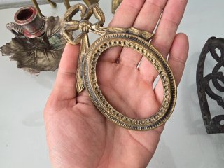 Lote Antigüedades Latón Ciervos y Candelabro
