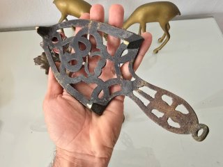Lote Antigüedades Latón Ciervos y Candelabro