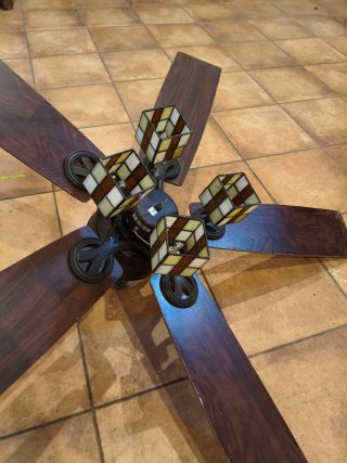 Lámpara Ventilador Techo Madera Negra