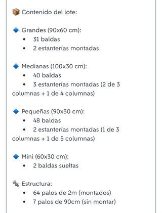 Lote Estanterías Metálicas Industriales