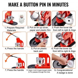 Máquina de Hacer Botones, Kit de Prensa de Insignias de 75 mm (3 pulgadas), Regalos DIY para Niños, Suministros para Hacer Botones con 500 piezas de Piezas de Botón y Cortador Circular y Libro Mágico